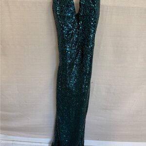 Lulu's Teal Sequin Gown